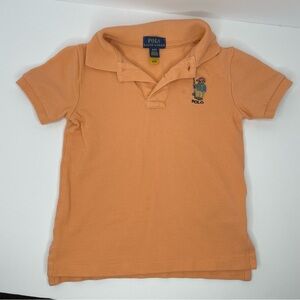 Polo Ralph Lauren Kids Fishing Bear Washed Cotton Polo Shirt 4/4T Fair Orange